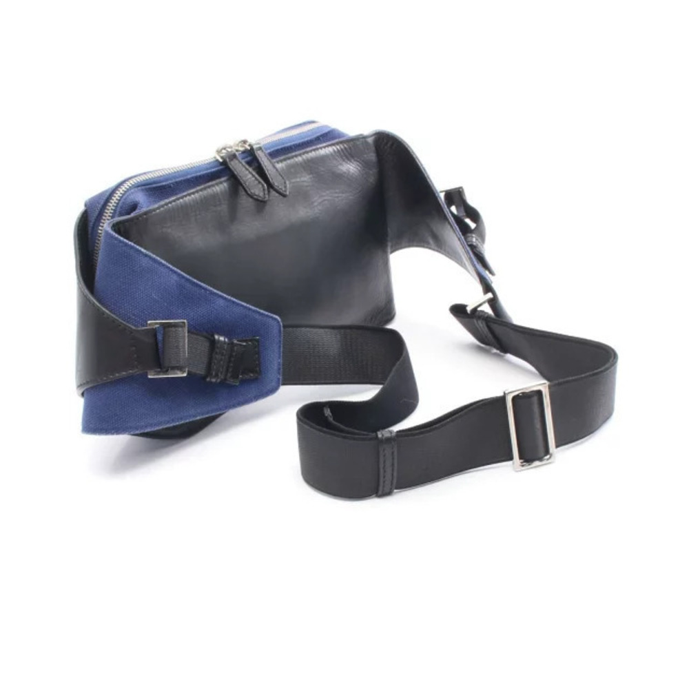 Balenciaga Canvas Navy Leather Bag Blue Crossbody Body Belt Waist Belt Bum Blue